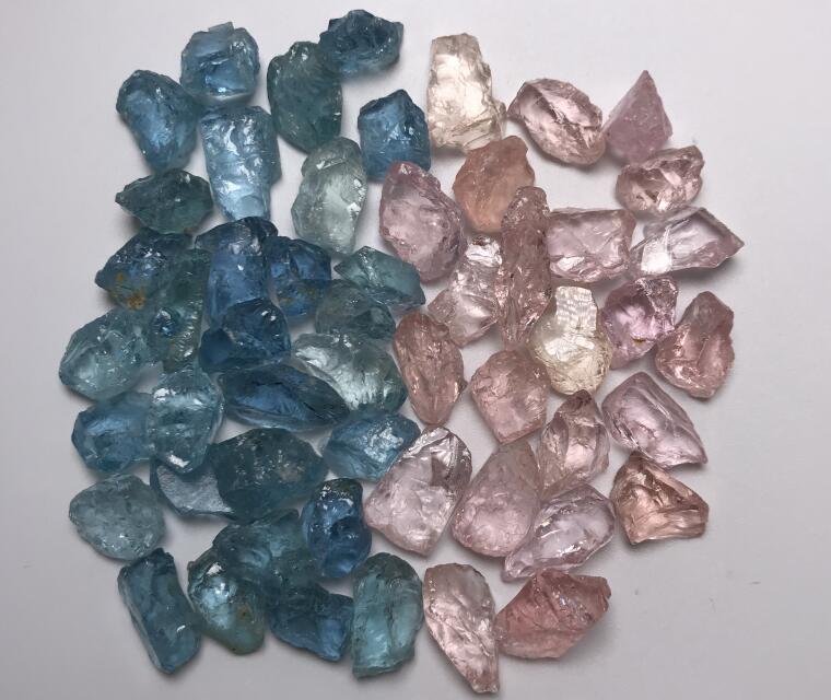Facet Rough Morganite & Aquamarine Gemstones