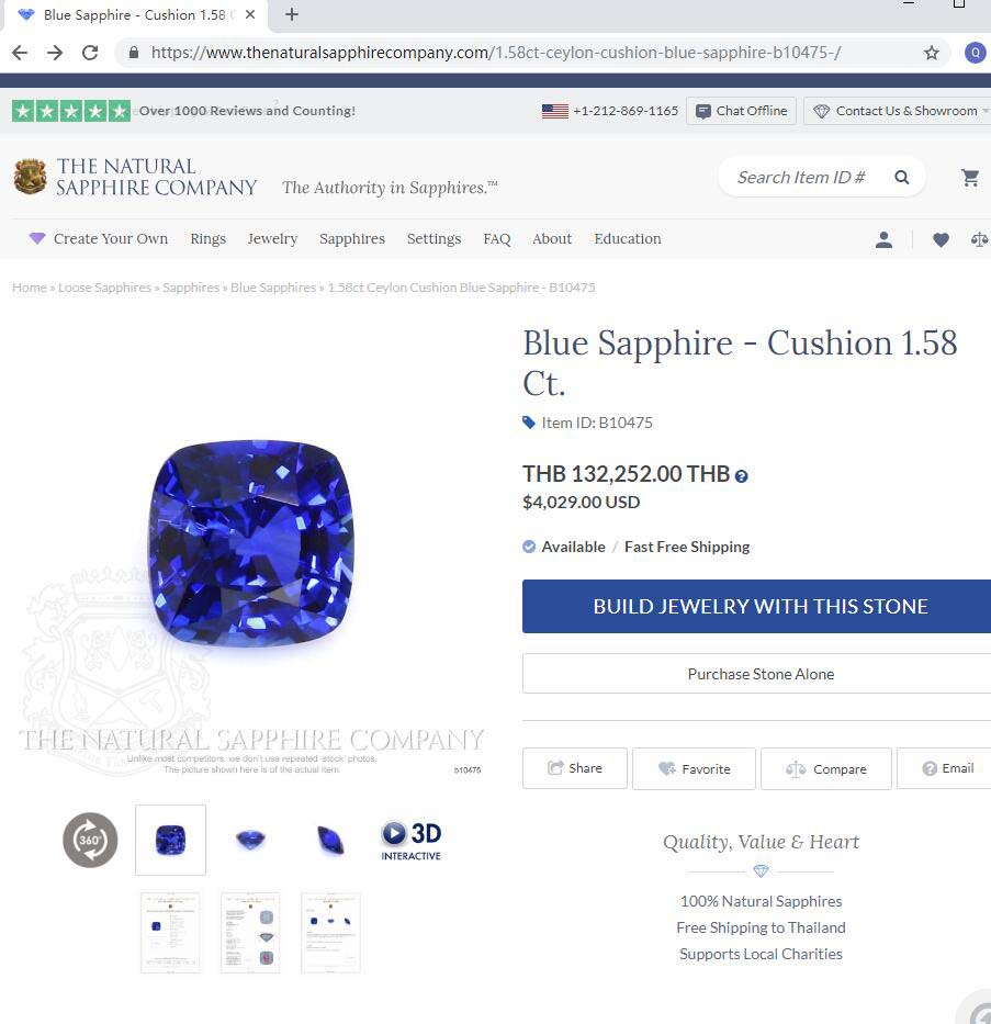 TheNaturalSapphireCompany.com Sapphire Price, Royal Blue, Cornflower Blue Ceylon Sapphires