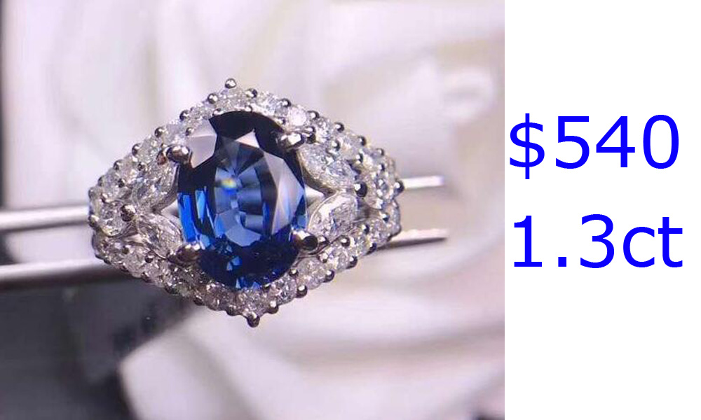 Buy Sapphire Ring with Diamonds, Natural Sapphire Ring