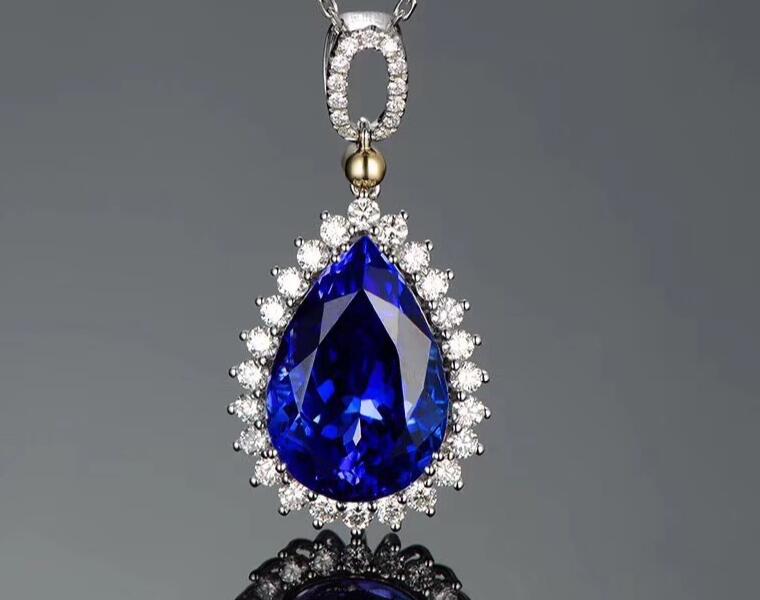 Sri Lankan Sapphire Pendants and Diamond Halo for Sale